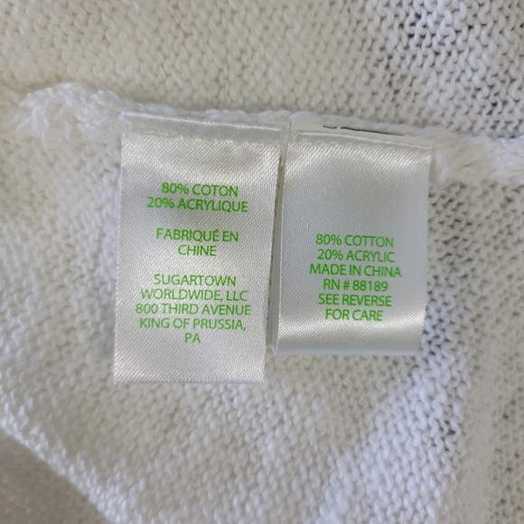 NWT Lilly Pulitzer Danette Sweater White Coffee Beach Repeat Lightweight Knit S - Picture 8 of 11